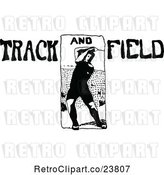 Vector Clip Art of Retro Sketched Track and Field Athlete by Prawny Vintage
