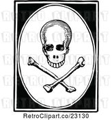 Vector Clip Art of Retro Skull and Crossbones in a Frame by Prawny Vintage