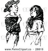 Vector Clip Art of Retro Smart Boy Talking to a Girl by Prawny Vintage