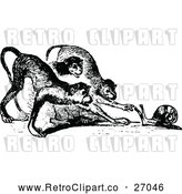 Vector Clip Art of Retro Snail and Monkeys by Prawny Vintage