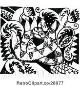 Vector Clip Art of Retro Snake and Floral Design 2 by Prawny Vintage