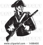 Vector Clip Art of Retro Soldier American Patriot Holding a Musket Rifle by Patrimonio
