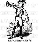 Vector Clip Art of Retro Soldier Blowing a Trumpet by Prawny Vintage