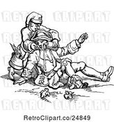 Vector Clip Art of Retro Soldier Helping Another by Prawny Vintage