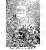 Vector Clip Art of Retro Soldiers Talking About Poison Ivy in a Jungle by Prawny Vintage