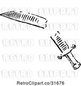 Vector Clip Art of Retro Split Dagger by Prawny Vintage