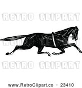 Vector Clip Art of Retro Sprinting Horse by Prawny Vintage