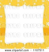 Vector Clip Art of Retro Square Frame with Copyspace over a Textured Yellow and White Floral Pattern by Amanda Kate