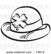 Vector Clip Art of Retro St Paddy's Day Hat with a Clover on It by Andy Nortnik