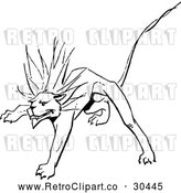 Vector Clip Art of Retro Stalking Lion by Prawny Vintage
