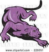 Vector Clip Art of Retro Stalking Purple Panther by Patrimonio