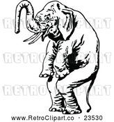 Vector Clip Art of Retro Standing Elephant by Prawny Vintage