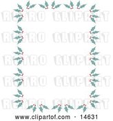Vector Clip Art of Retro Stationery Border of Holly and Berries by Andy Nortnik