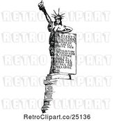 Vector Clip Art of Retro Statue of Liberty with American Ideals by Prawny Vintage