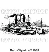 Vector Clip Art of Retro Steam Ship by Prawny Vintage