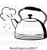 Vector Clip Art of Retro Steaming Tea Pot by BestVector