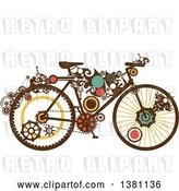 Vector Clip Art of Retro Steampunk Bicycle with Gears by BNP Design Studio