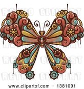 Vector Clip Art of Retro Steampunk Butterfly with Gear Cogs by BNP Design Studio