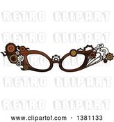 Vector Clip Art of Retro Steampunk Glasses Frames with Gears by BNP Design Studio