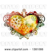 Vector Clip Art of Retro Steampunk Heart Frame with Gears by BNP Design Studio