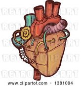 Vector Clip Art of Retro Steampunk Human Heart by BNP Design Studio