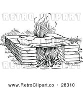 Vector Clip Art of Retro Stone Oven by Prawny Vintage
