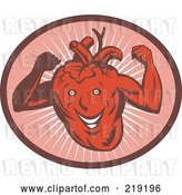 Vector Clip Art of Retro Strong Heart Character Logo by Patrimonio