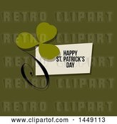 Vector Clip Art of Retro Styled Clover with a Happy St Patricks Day Greeting on Green by Elena