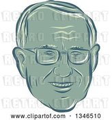 Vector Clip Art of Retro Styled Face of Bernie Sanders, Democratic 2016 Presidential Candidate by Patrimonio