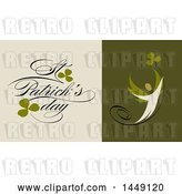 Vector Clip Art of Retro Styled Person, Clovers and Happy St Patricks Day Text by Elena
