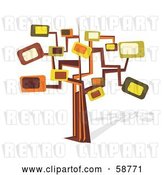 Vector Clip Art of Retro Styled Tree with Rectangle Branches by MilsiArt