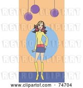 Vector Clip Art of Retro Stylish Lady in a Skirt and Boots by Peachidesigns