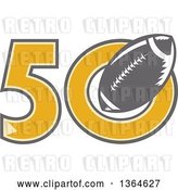 Vector Clip Art of Retro Super Bowl 50 Sports Design with a Gray Football by Patrimonio