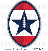 Vector Clip Art of Retro Super Bowl 51 Football Design with a Star by Patrimonio