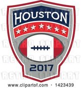 Vector Clip Art of Retro Super Bowl 51 Houston, TX Themed Football Crest Design by Patrimonio
