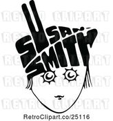 Vector Clip Art of Retro Susan Smith Face by Prawny Vintage