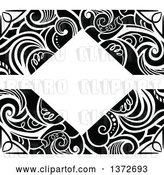 Vector Clip Art of Retro Swirl Floral Frame by BNP Design Studio