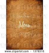 Vector Clip Art of Retro Swirl Frame and Menu Text on Dark Crumpled Paper by KJ Pargeter