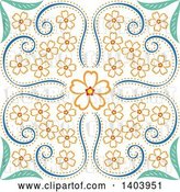 Vector Clip Art of Retro Swirly Floral Design by Cherie Reve