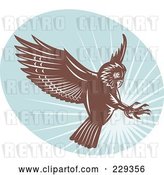 Vector Clip Art of Retro Swooping Owl Logo by Patrimonio