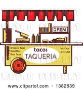Vector Clip Art of Retro Taco Stand in Woodcut Style by Patrimonio