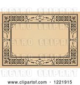 Vector Clip Art of Retro Tan and Black Border Frame by