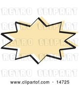 Vector Clip Art of Retro Tan Starburst with a Black Outline by Andy Nortnik