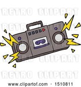 Vector Clip Art of Retro Tape Cassette Player Blasting out Old Rock Tunes by Lineartestpilot