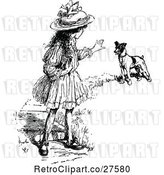 Vector Clip Art of Retro Teaching a Dog to Stay by Prawny Vintage