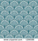 Vector Clip Art of Retro Teal Seamless Floral Background Pattern by Vector Tradition SM
