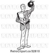 Vector Clip Art of Retro Teenage Boy Offering Commitment As a Ball and Chain in by Picsburg