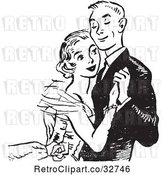 Vector Clip Art of Retro Teenage Couple Dancing at High School Prom in by Picsburg