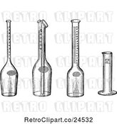 Vector Clip Art of Retro Test and Measuring Bottles by Prawny Vintage