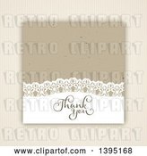 Vector Clip Art of Retro Thank You Card over Stripes by KJ Pargeter